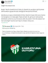 Bursaspor, Batalla'yla Yollarını Ayırdı